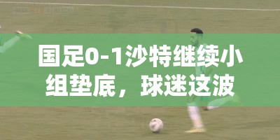 国足0-1沙特继续小组垫底，球迷这波“躺平”操作我给满分！